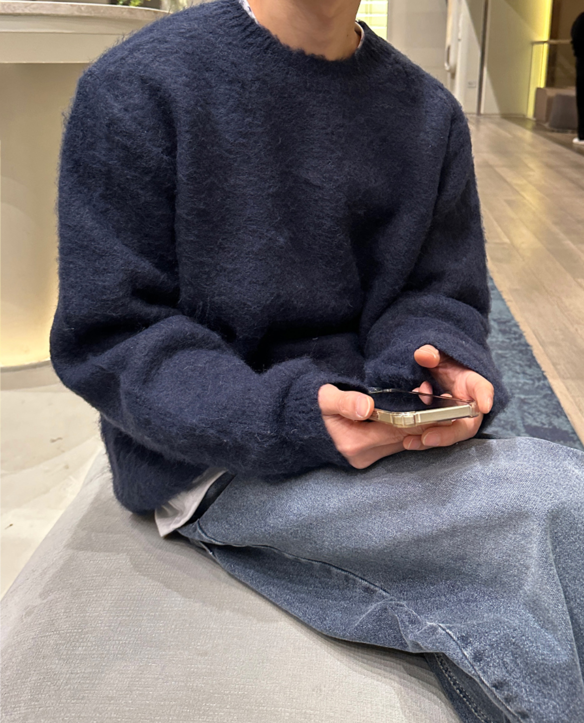 Suéter de invierno de lana texturizada