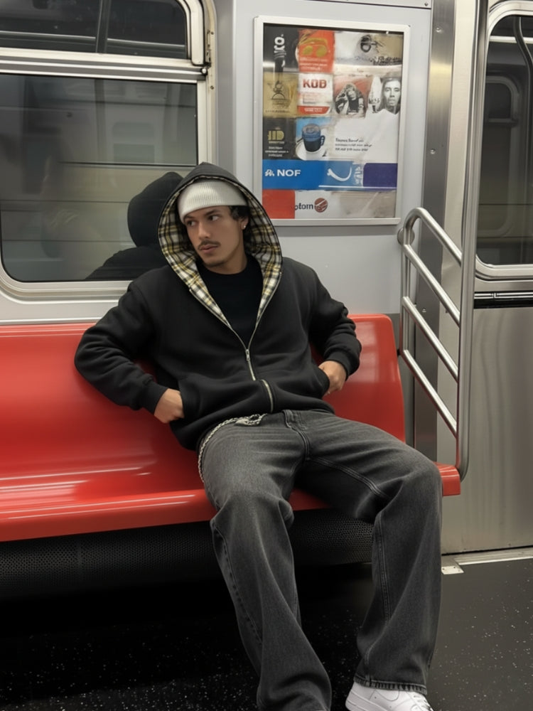 Cremallera a cuadros del revés de DCRB