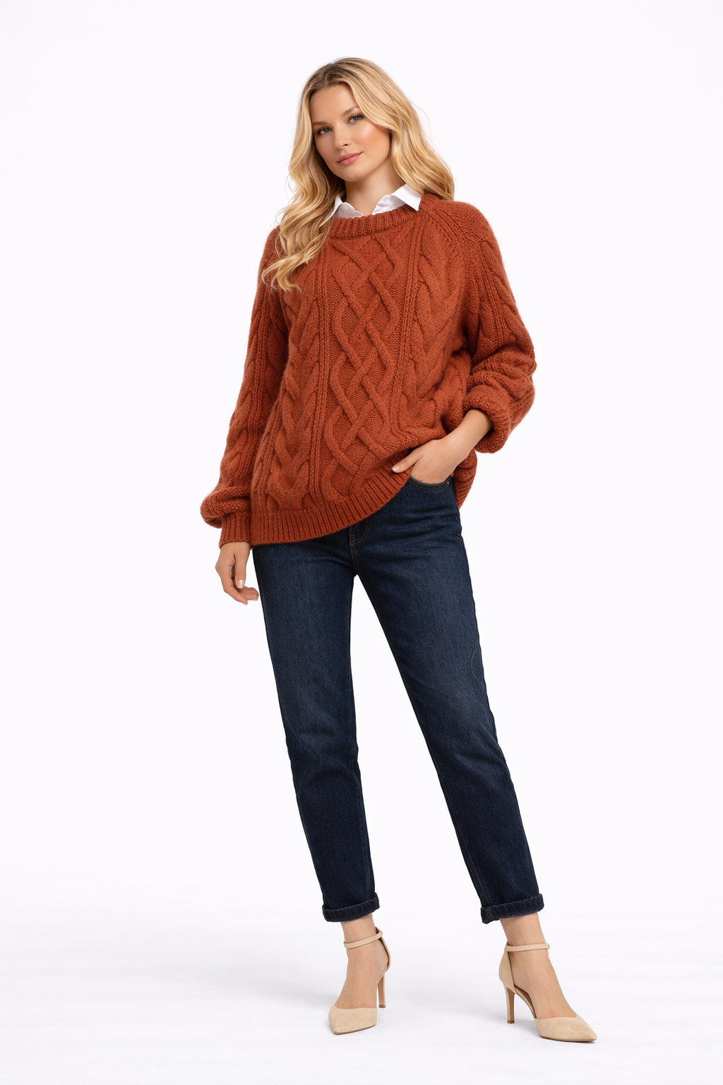 Suéter cuello alto cálido, estilo coreano, manga larga para otoño e invierno