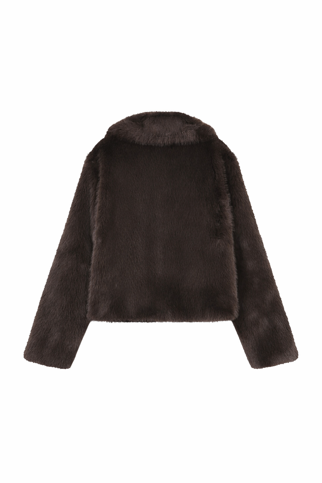 Abrigo de piel sintética color chocolate de Shonna