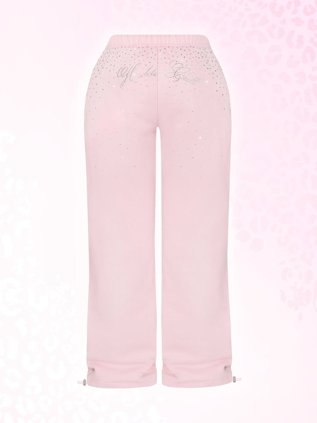 Sudadera corta con capucha y cremallera con estampado de leopardo en negro y rosa, pantalones deportivos de pierna ancha a la moda, conjunto de dos piezas de American Hottie