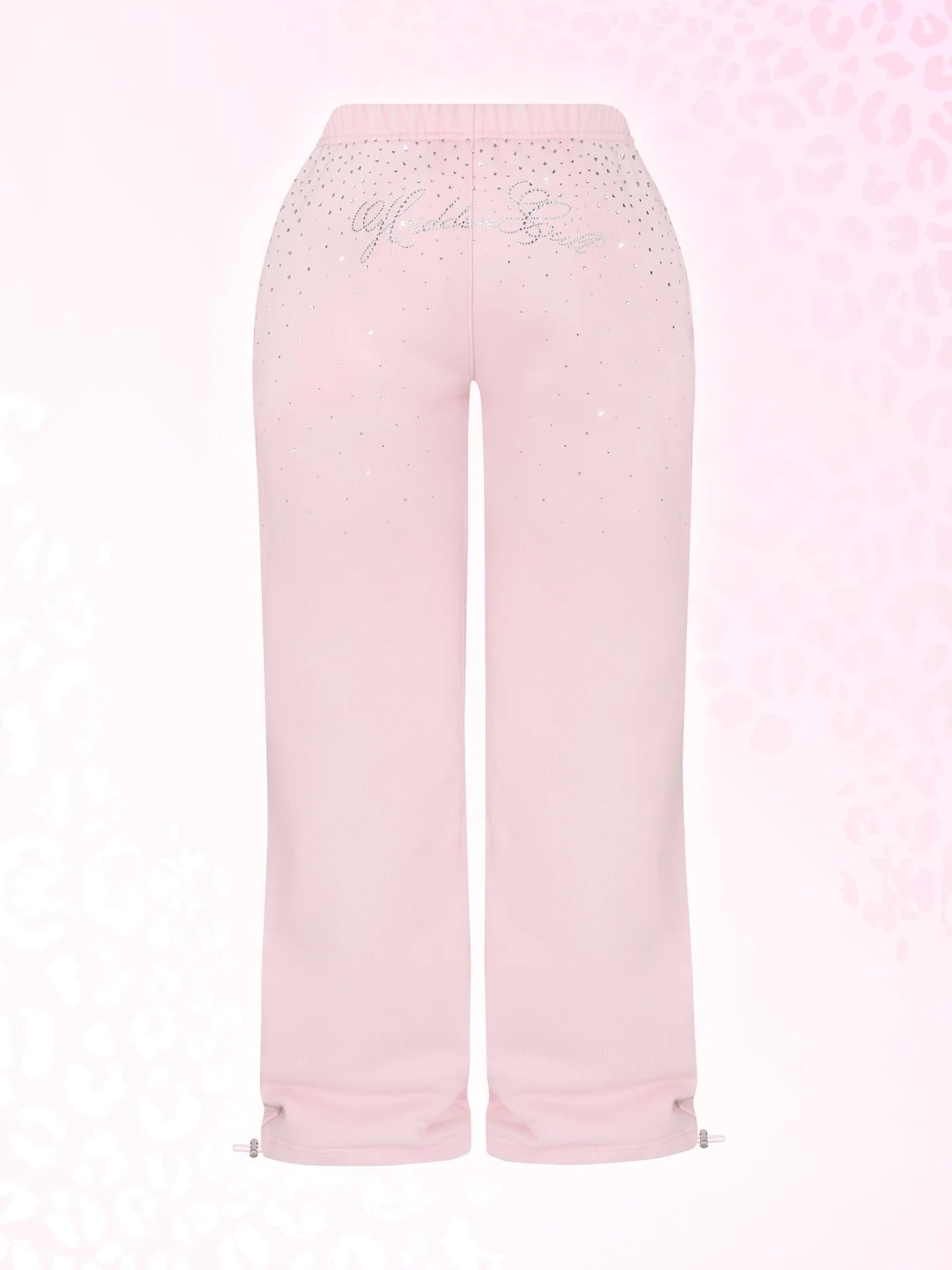 Sudadera corta con capucha y cremallera con estampado de leopardo en negro y rosa, pantalones deportivos de pierna ancha a la moda, conjunto de dos piezas de American Hottie