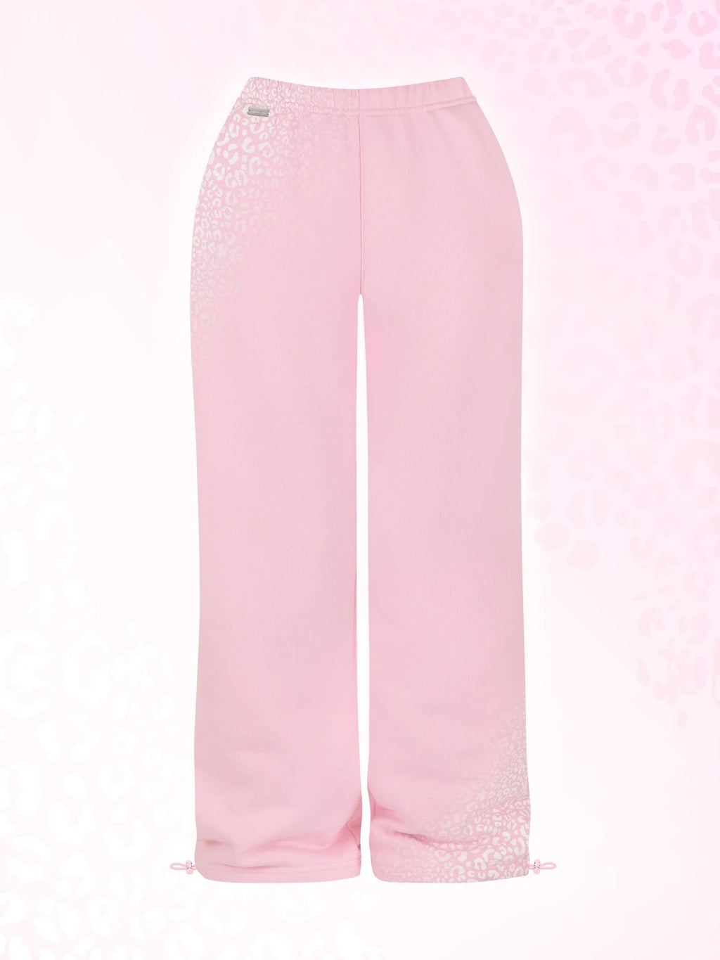 Sudadera corta con capucha y cremallera con estampado de leopardo en negro y rosa, pantalones deportivos de pierna ancha a la moda, conjunto de dos piezas de American Hottie